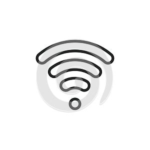 Wi-Fi Sign, icon in line design. Wi-Fi, signal, wireless, internet, network, connectivity, hotspot on white background photo