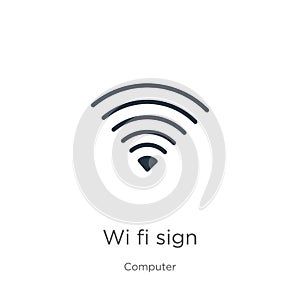 Wi fi sign icon vector. Trendy flat wi fi sign icon from computer collection isolated on white background. Vector illustration can