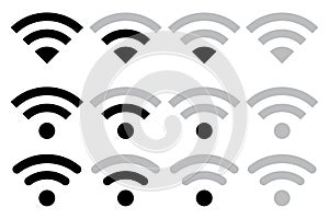 Wi-Fi signal icon. Internet connection symbol. Wireless network. Satellite connection. Vector illustration