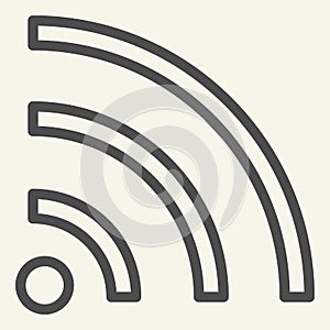 Wi-fi signal line icon. Internet vector illustration isolated on white. Wireless network outline style design, designed