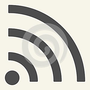 Wi-fi signal solid icon. Internet vector illustration isolated on white. Wireless network glyph style design, designed