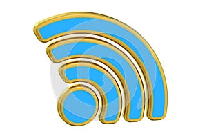 Wi-Fi symbol, 3D rendering