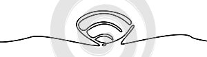 Wi-Fi symbol shape drawing by continuos line, thin line design