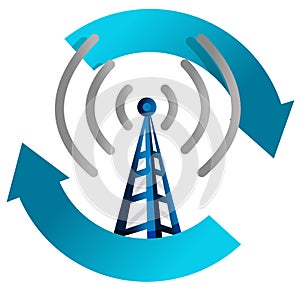 Wi fi tower cycle illustration design photo
