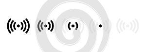 Wi fi wireless icon visualization signal. Internet Connection. Remote Access And Radio Waves Communication Symbols. Vector