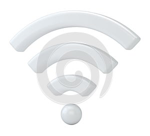 Wi Fi Wireless Network Symbol, 3d rendering Isolated on white background.