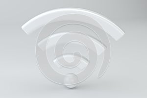 Wi Fi Wireless Network Symbol, 3d rendering on studio background.