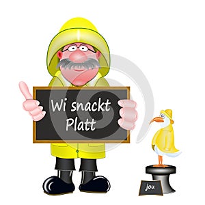 Wi snackt Platt, humorous illustration for the North German dialect