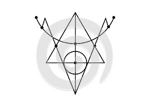 Sigil of Protection. Magical Amulets. Can be used as tattoo, logos and prints. Wiccan occult symbol, sacred geometry, isolated photo