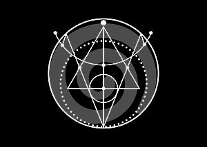 Sigil of Protection. Magical Amulets. Can be used as tattoo, logos and prints. Wiccan occult symbol, sacred geometry, isolated photo