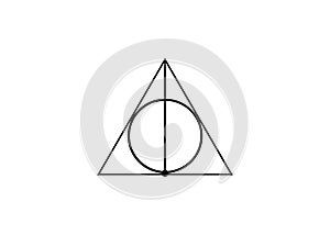 Sacred magic geometry , occult symbol , Potter symbol amulet , vector isolated on white background photo