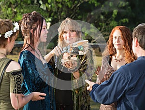 Wicca People with Sage Incense