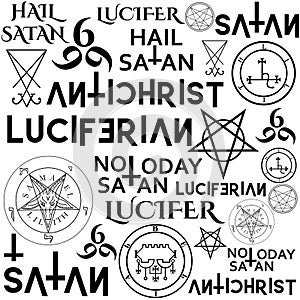 Wiccan symbols and sigils background photo