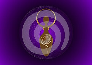 Wiccan Woman Logo, spiral goddess of fertility, Pagan Symbols, cycle of life, death and rebirth Wicca mother earth symbol
