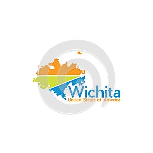Wichita City Map Modern Simple Logo