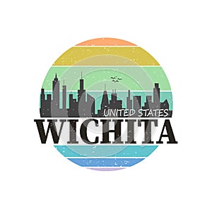 Wichita destination brand logo. vector illustration t-shirt design