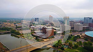 Wichita, Downtown, Kansas, Drone View, Arkansas River