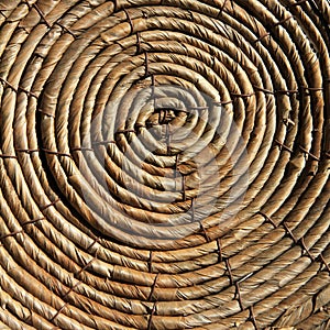 Wicker basket bottom. Circle spiral pattern