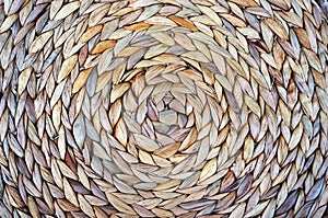 Wicker basket bottom. Spiral pattern.