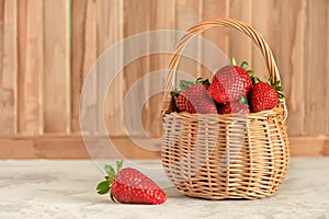 Wicker Basket with Breezy Ripe Berries Side View