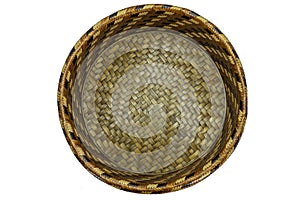 Wicker Basket  isolated on white background topviwe