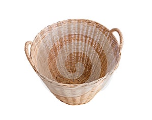 Wicker basket on white background