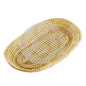 Wicker basket on white background