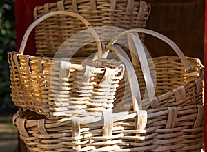 Wicker baskets hand made on sale at the market