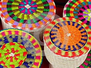 Wicker baskets made from toquilla straw, Ecuador