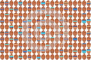 Wicker baskets pattern design.