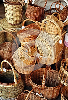 Wicker baskets, spanish craftsmanship for sale in Almagro, Spain