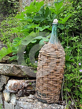 Wicker Bound Wine Bottle