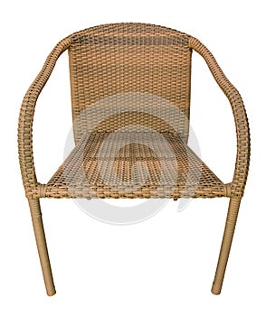 wicker chair on a white background