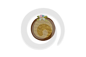 Wicker Coaster isolated on  background  top viwe