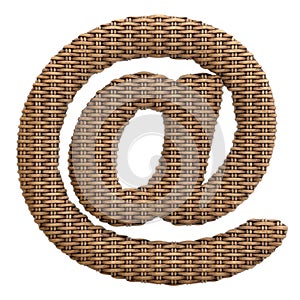 Wicker email sign - 3d at sign rattan symbol - Suitable for Decoration, design or craftsmanship related subjects