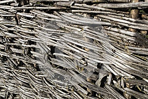 Wicker fence. Abstract background texture. Wattle has long been considered symbol of comfort and measured rural life