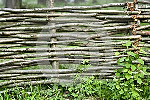 Wicker fence background