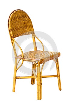 Wicker furniture chair isolated on white background.