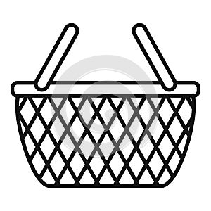 Wicker hamper icon, outline style