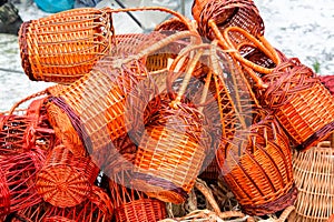 Wicker hand baskets