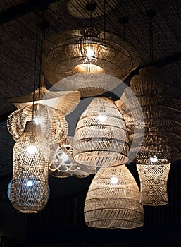 Wicker lamps