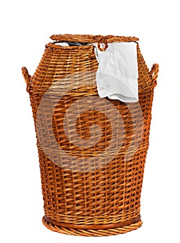 Wicker laundry basket