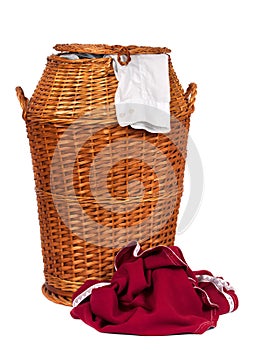 Wicker laundry basket