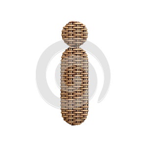 Wicker letter I - Small 3d rattan font - Suitable for Decoration, design or craftsmanship related subjects