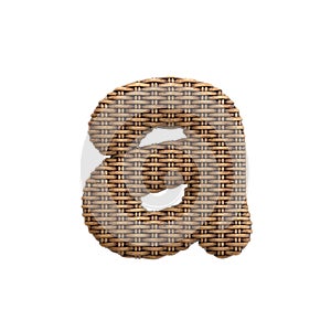 Wicker letter A - Lowercase 3d rattan font - Suitable for Decoration, design or craftsmanship related subjects
