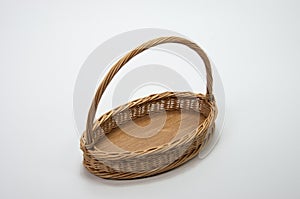 Wicker oval basket, handmade, tray with handle