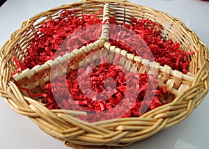 wicker peace basket with red filling VALENTINES Celebration of LOVE