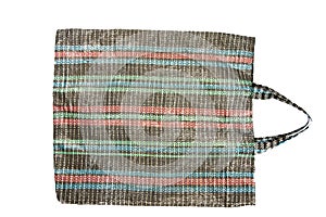 Wicker plastic bag on a white background close-up