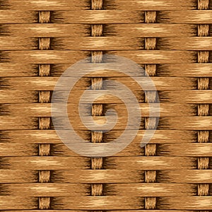 Wicker Seamless Background, Wooden Basket Textured