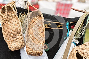 The wicker shoes of the rural population of Russia